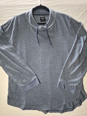 Jason Wu For EVA AIR Blue Heather Drawstring Funnel-Neck Pullover L